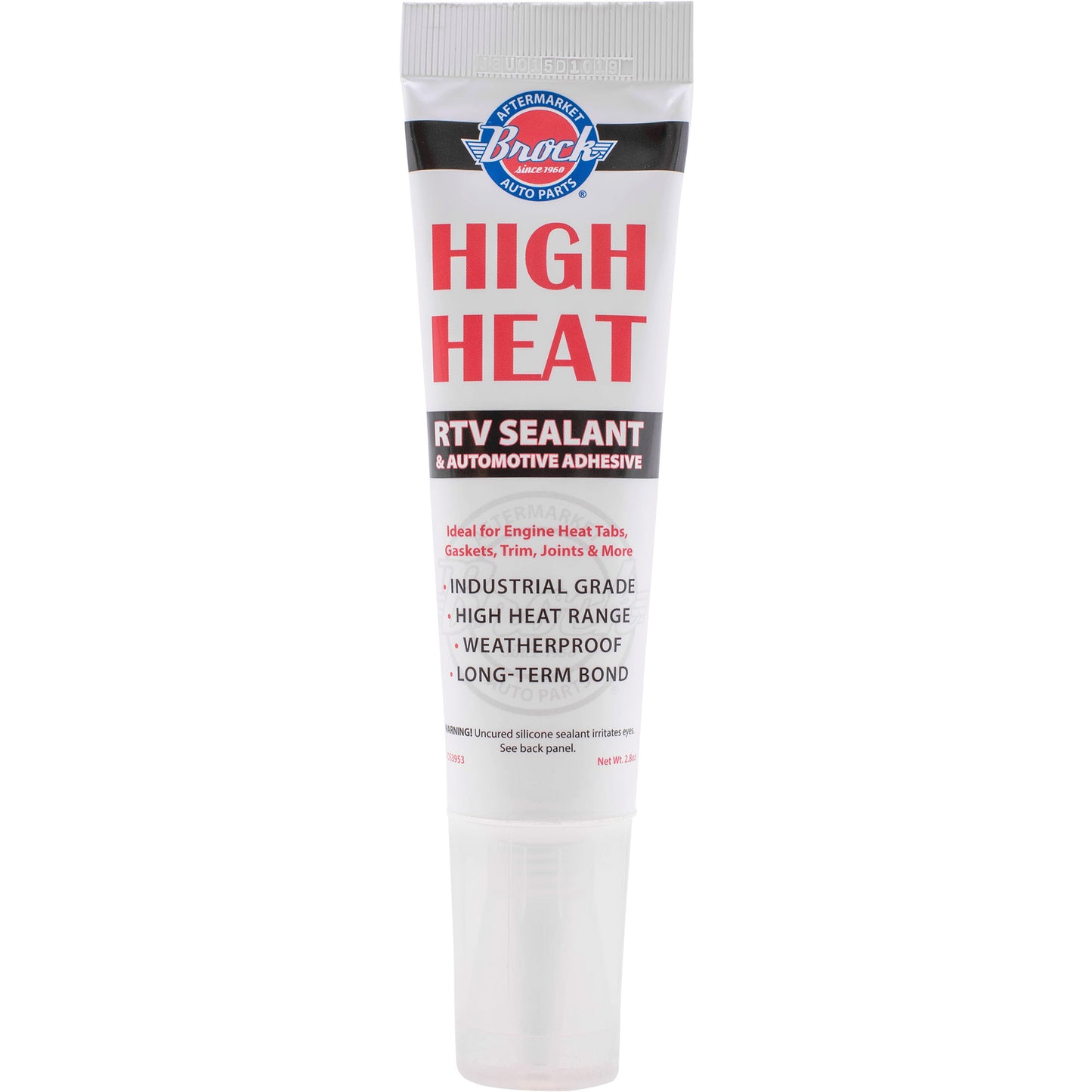 Brock High Heat RTV Sealant & Automotive Adhesive – Industrial Grade Silicone for Heat Tabs, Gaskets, and More – 2.8 oz Tube