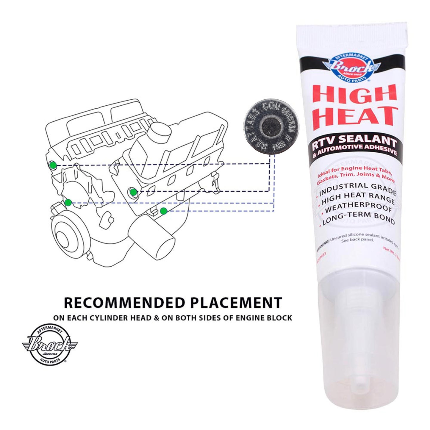 EngineHeatTabs Gasoline/Petrol Engine Heat Tabs With High Heat Adhesive- Center Melts At Approximately 260F/126C - Guaranteed Accurate - 100 Heat Tabs/Tube
